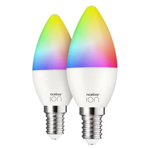 Inteligentná žiarovka Niceboy ION SmartBulb RGB E14, 5,5W, 2ks (SC-E14-set) inteligentná žiarovka LED • príkon 5,5 W • biele svetlo a 16 miliónov fari