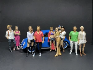 "Partygoers" 9 piece Figurine Set for 1/24 Scale Models by American Diorama