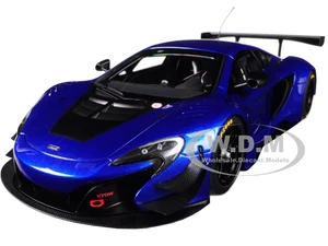 Mclaren 650S GT3 Azure Blue with Black Accents 1/18 Model Car by Autoart