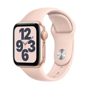 Apple Watch SE GPS, 44mm Gold Aluminium Case with Pink Sand Sport Band - Regular