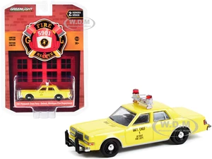 1982 Plymouth Gran Fury Yellow "Detroit Fire Department Battalion Chief 1" (Michigan) "Fire &amp; Rescue" Series 2 1/64 Diecast Model Car by Greenlig
