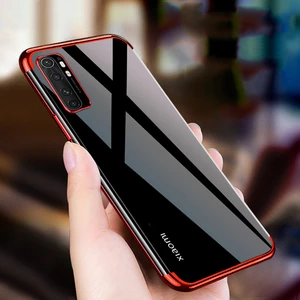 Bakeey Plating Shockproof Non-yellow Transparent Soft TPU Protective Case for Xiaomi Mi Note 10 Lite Non-original