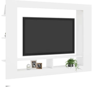 TV Cabinet White 59.8"x8.7"x44.5" Chipboard