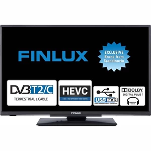 Televízor Finlux 24FHE4220 čierna 24" (61 cm) HD TV • rozlíšenie 1366 × 768 px • DVB-T2/C (H.265/HEVC) • Dolby Digital Plus • Edge LED • 2× HDMI • 1× 