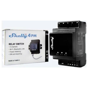 Shelly 4Pro PM Shelly Relé na DIN lištu  Bluetooth, Wi-Fi