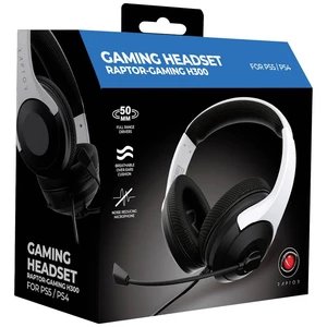 Raptor Gaming H300 herný headset jack 3,5 mm, 2x 3,5 mm jack (mic./slu.) káblový cez uši biela stereo