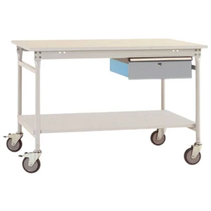 Manuflex TP5341.9006 Kompletný odkladací stolík BASIS mobile s melamínovou doskou + jednoduchá zásuvka, š xhxv: 1250 x 8