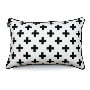 Čierno-biela obliečka na vankúš WeLoveBeds Flax Dark Chocolate, 50 x 50 cm