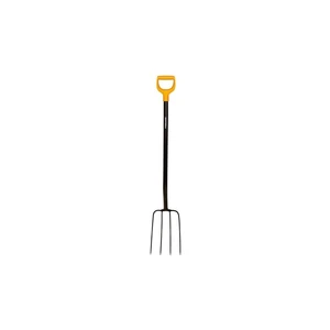 Čierne oceľové kompostové vidly Fiskars Solid