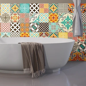 Sada 60 nástenných samolepiek Ambiance Azulejos Batista, 10 × 10 cm
