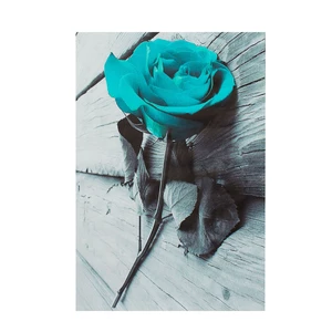 1 Piece Blue Rose Canvas Print Paintings Wall Decorative Print Art Pictures Frameless Wall Hanging Decorations for Home