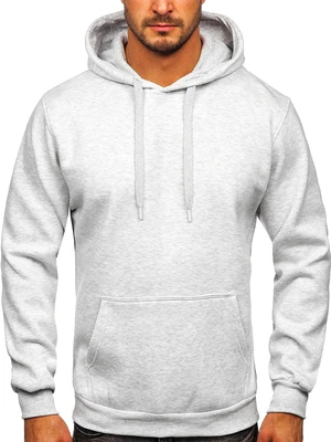Světle šedá pánská mikina s kapucí anorak Bolf B1004