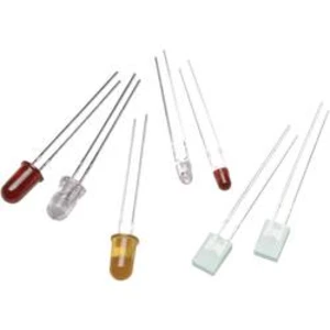 LED dioda s vývody Avago Technologies, HLMP-1719, 2 mA, 3 mm, 1,8 V, 50 °, 2,1 mcd, žlutá