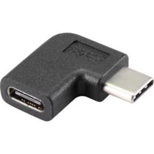 Adaptér USB 3.1 (Gen 2) Renkforce [1x USB-C™ zástrčka - 1x USB-C™ zásuvka] černá 90° zatočeno doprava