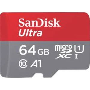 Paměťová karta microSDHC, 64 GB, SanDisk microSDHC Ultra + Adapter "Mobile", Class 10, UHS-I, vč. SD adaptéru