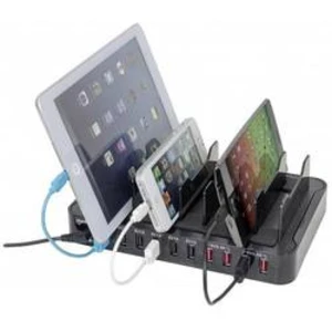 USB nabíjecí stanice Manhattan 180009, nabíjecí proud 17000 mA, černá