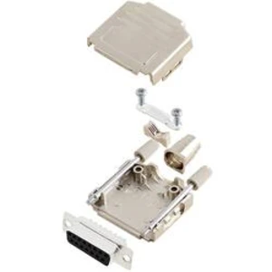 Sada D-SUB zásuvková lišta TRU COMPONENTS TCDPPK15MDMSK, 180 °, pólů 15, pájecí kalíšek, 1 ks
