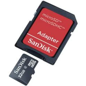 Paměťová karta microSDHC, 32 GB, SanDisk SDSDQB-032G-B35, Class 4, vč. SD adaptéru