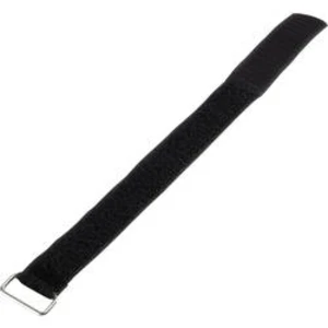 Pásek se suchým zipem a přezkou Basetech 98001c376, (d x š) 400 mm x 30 mm, černá, 1 ks