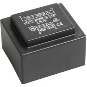 Transformátor do DPS Gerth EI 38/13,6, prim: 230 V, Sek: 9 V, 400 mA, 3,6 VA