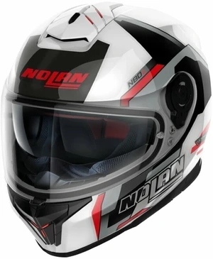 Nolan N80-8 Wanted N-Com Metal White Red/Black/Silver XL Helm