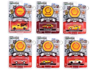 "Shell Oil Special Edition" 6 piece Set Series 1 1/64 Diecast Model Cars by Greenlight