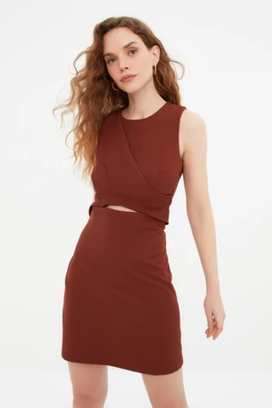 Trendyol Brown Cut Out Detailed Dress