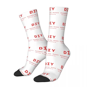 Custom Logo Embroidered Or Print Your Logo Socks Men's Women's Customize NAME Letters Socks Spring Autumn Winter Socks Gift
