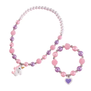 2 Pcs Unicorn Bracelet Stylish Wrist Jewelry Fashionable Neck Chain Beautiful Trendy Necklaces Adorable Pendant Exquisite