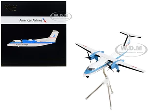 Bombardier Dash 8-100 Commercial Aircraft "American Eagle - Piedmont Airlines" White with Blue Stripes "Gemini 200" Series 1/200 Diecast Model Airpla