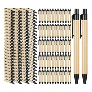 200 Piece Black Ballpoint Pens Ecofriendly Pens Recycled Kraft Paper Pens Bulk Office School