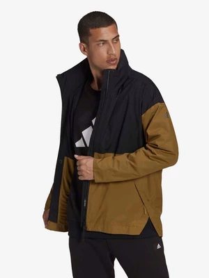 Brązowo-czarna męska lekka kurtka z kapturem adidas Performance Urban - Mężczyźni