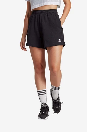 Šortky adidas Originals IC1506-black, dámske, čierna farba, jednofarebné, vysoký pás