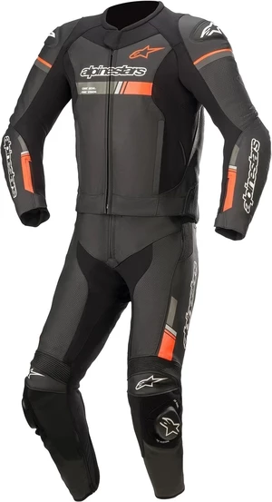 Alpinestars GP Force Chaser Leather Suit 2 Pc Black/Red Fluo 50 Mono de moto de dos piezas