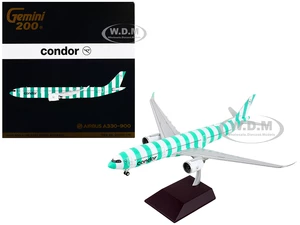 Airbus A330-900 Commercial Aircraft "Condor Airlines" White and Green Striped "Gemini 200" Series 1/200 Diecast Model Airplane by GeminiJets