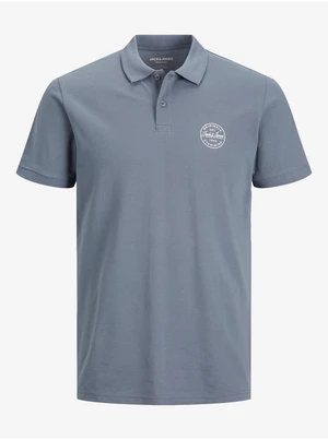 Grey blue mens polo shirt Jack & Jones Shark - Men