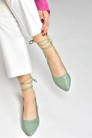 Fox Shoes Green Women's Tied Ankle Flats shoes