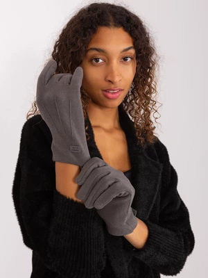 Tmavě šedé elegantní zimní rukavice