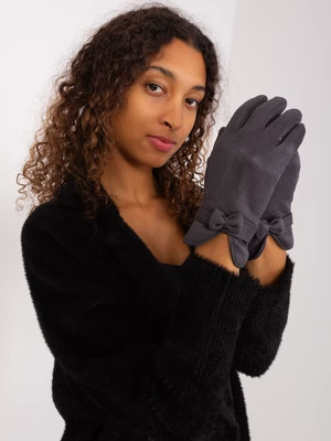 Tmavě šedé zateplené dámské rukavice