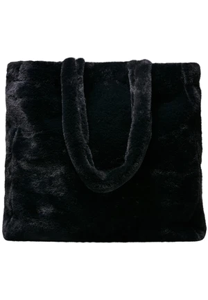 Faux fur bag black