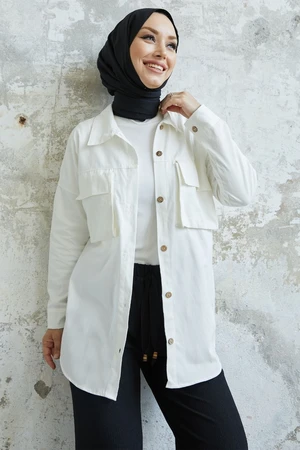 InStyle Marley Bag Pocket Detailed Jacket - White