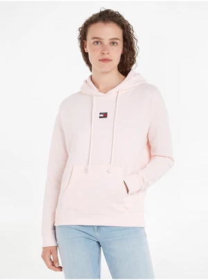 Light pink Womens Sweatshirt Tommy Jeans TJW XS Badge Hoodie - Ladies