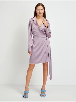 Light Purple Women Shiny Wrap Dress Guess - Women