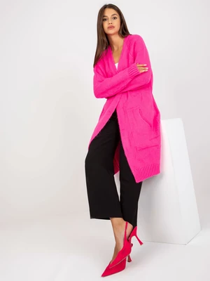 Fluo pink oversized long cardigan RUE PARIS