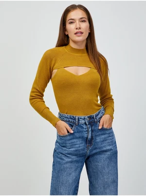 Mustard Ribbed Sweater/Top 2in1 JDY Sibba - Women