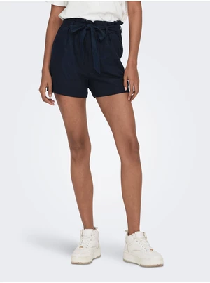 Dark blue shorts with linen JDY Say - Women