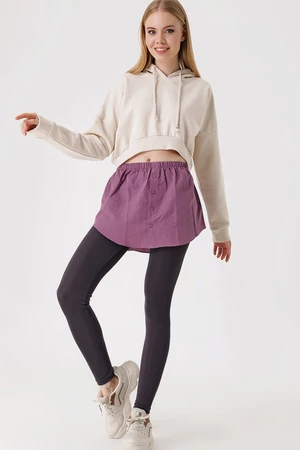 Bigdart 1888 Sweatshirt and Shirt Under Sweater Skirt - Dark Lilac
