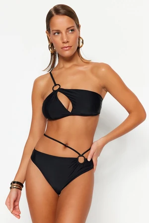 Trendyol Normal Leg Bikini Bottom with Black Accessories