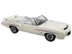 1971 Pontiac GTO Judge Convertible White with Graphics and White Interior "Last Judge Built" Limited Edition to 390 pieces Worldwide 1/18 Diecast Mod