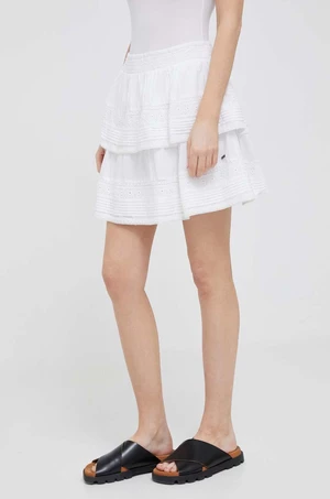 Bavlněná sukně Pepe Jeans Prana bílá barva, mini, áčková